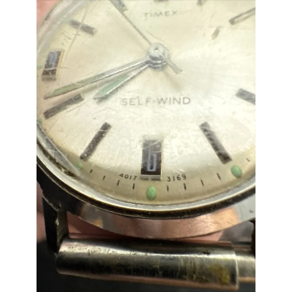 vintage Timex Viscount Self-Wind (Automatic) Mens Watch 4017 3169 Working Silver
